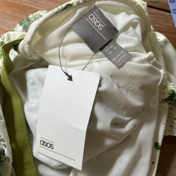 NWT ASOS one shoulder cut work floral print dress with belt - Picture 6 of 9